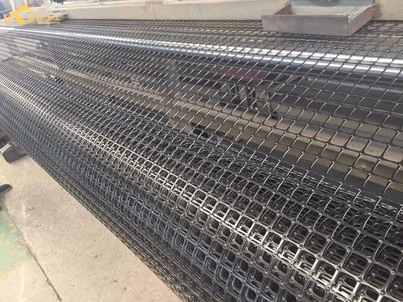 Bidirectional Plastic Geogrid Is Being Rolled Up Bidirectional Plastic Geogrid Is Being Rolled Up
