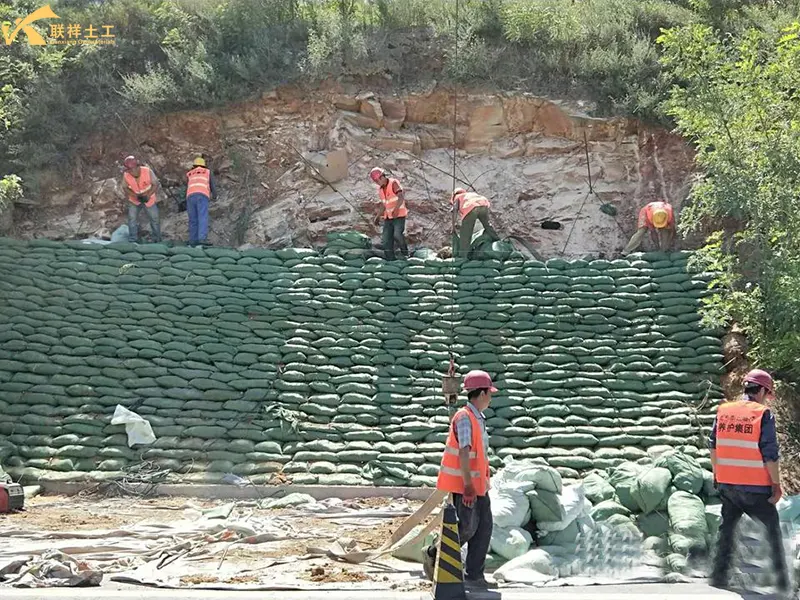 Geotextile Bag Project Slope Paving In Progress Geotextile Bag Project Slope Paving In Progress