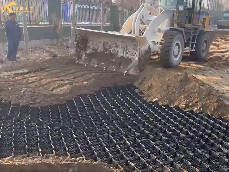 During the Construction of Geocell Subgrade Fill Material During the Construction of Geocell Subgrade Fill Material